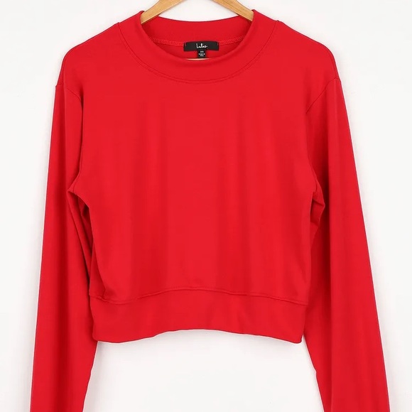 NWT Lulu’s Destined for Comfy Red Pullover Sweatshirt in Size Small - Picture 5 of 7